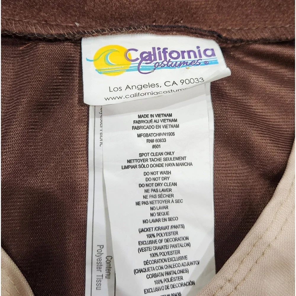 California Costumes Kids L Colonial Brown Tailcoat Attached Vest Hamilton Style